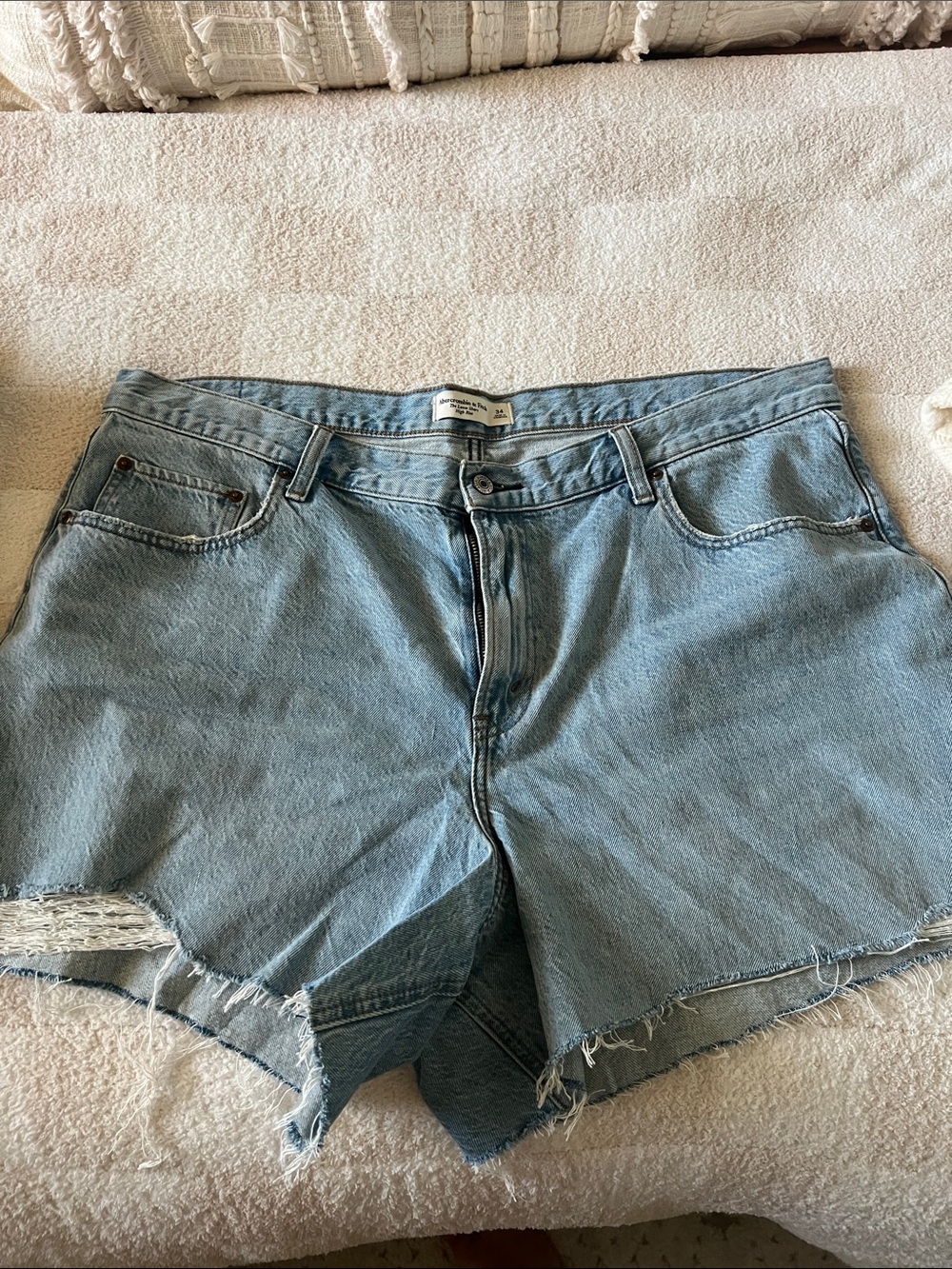 Abercrombie & Fitch Light Wash Denim Cutoff Shorts